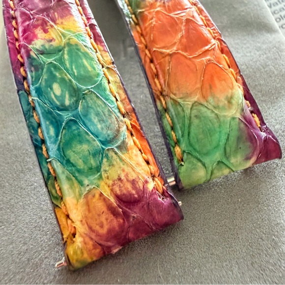 Michele Multi Rainbow Color Snakeskin Watch Strap - 18mm - Picture 9 of 15